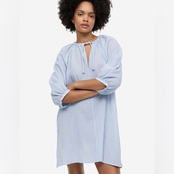 H&M Linen Blend Striped Dress - Picture 6 of 9